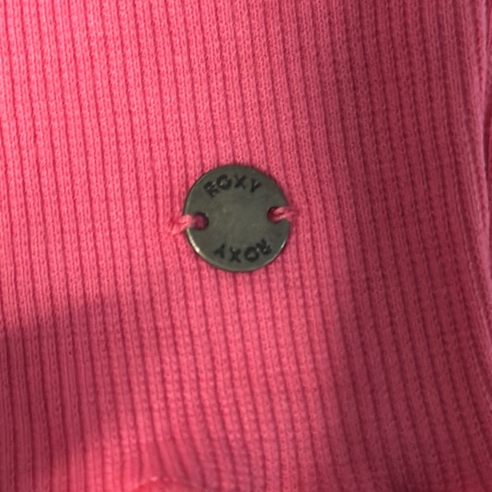 Roxy Pink Ribbed Crop Top - Picture 5 of 5